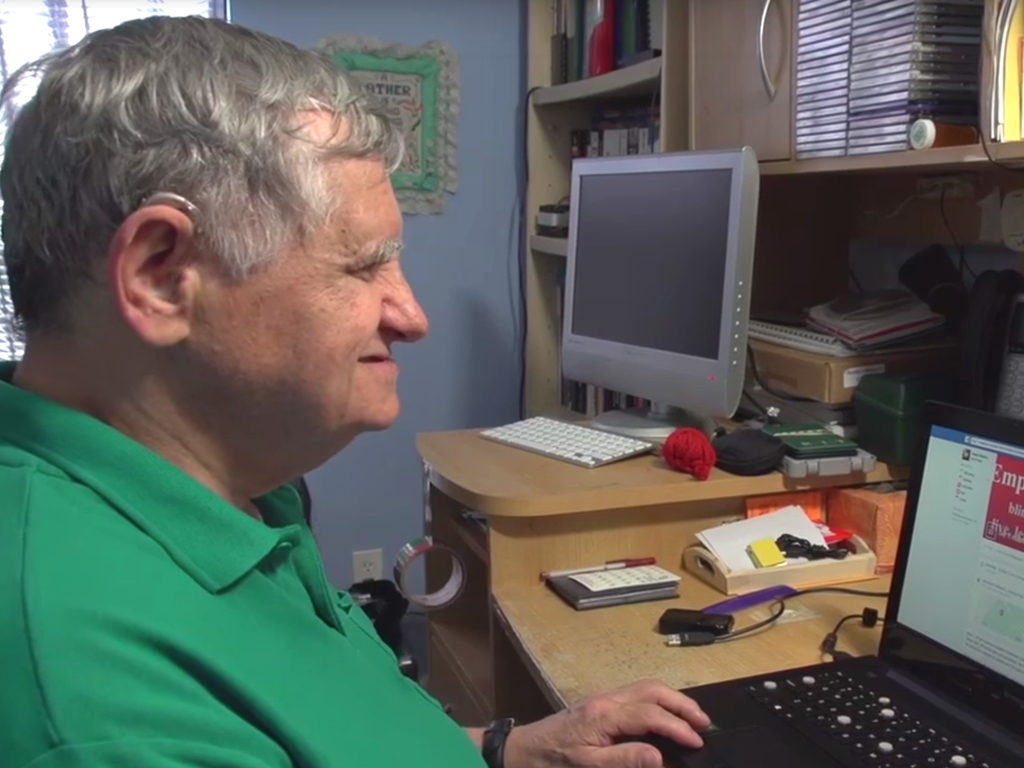 Older man using computer
